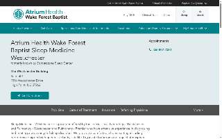 Atrium Health Wake Forest Baptist Sleep Medicine - Westchester website