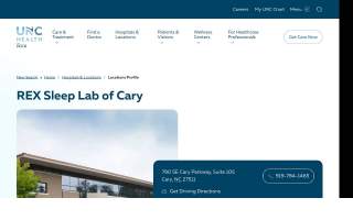 REX Sleep Lab of Cary website