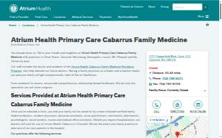 Atrium Health Primary Care Cabarrus Family Medicine of Concord website