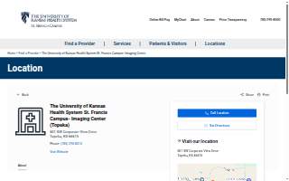 The University of Kansas Health System St. Francis Campus- Imaging Center website
