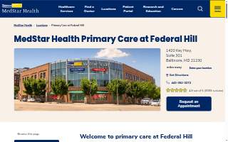 MedStar Health Primary Care at Federal Hill website