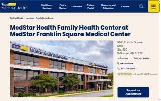 MedStar Health Family Health Center at MedStar Franklin Square Medical Center website