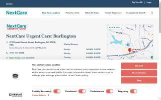 Clinic at NextCare UrgentCare of Burlington website