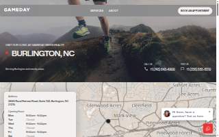 Gameday Men's Health Burlington website