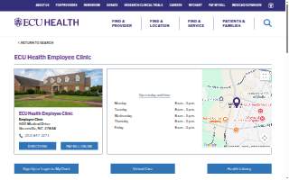ECU Health Employee Clinic website