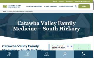 Catawba Valley Family Medicine - South Hickory website