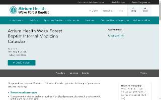 Atrium Health Wake Forest Baptist Internal Medicine - Catawba website