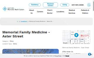 Memorial Family Medicine - Aster Street website