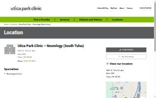 Utica Park Clinic - Neurology (South Tulsa) website