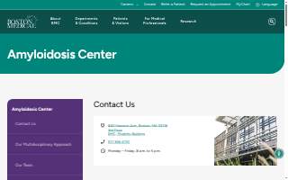 Amyloidosis Center at Boston Medical Center website