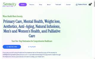 Serenity Health Solutions website