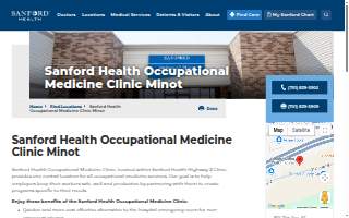 Sanford Health Occupational Medicine Clinic of Minot website