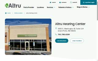 Altru's Hearing Center website