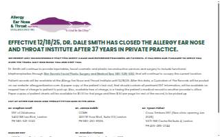 Allergy Ear Nose & Throat Institute website