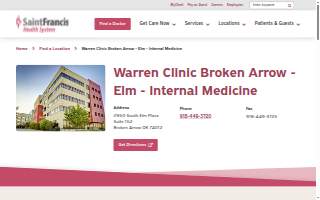 Warren Clinic Broken Arrow - Elm - Internal Medicine website