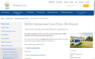 OHSU Immediate Care Clinic, Richmond website