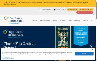 High Lakes Health Care (Sparks Lake Building) website