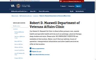 Bend VA Clinic website
