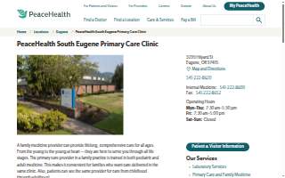 PeaceHealth South Eugene Primary Care Clinic website