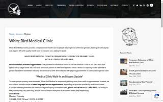 White Bird Medical Clinic website