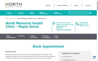 North Memorial Health Clinic - Maple Grove website