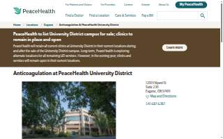 Anticoagulation at PeaceHealth University District website