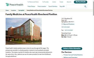 Family Medicine at PeaceHealth Riverbend Pavilion website