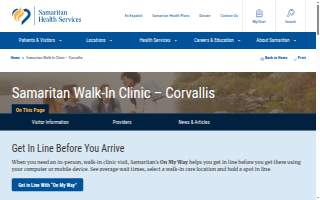 Samaritan Walk-In Clinic - Corvallis website