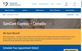 SamCare Express - Corvallis website