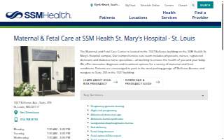 Maternal & Fetal Care at SSM Health St. Mary's Hospital - St. Louis website