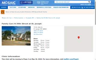 Mosaic Life Care at St. Joseph - Family Care N 36th Street website