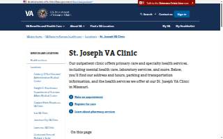St. Joseph VA Clinic website