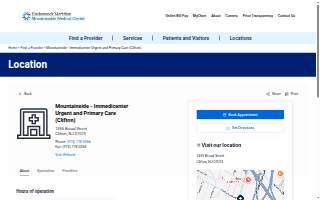 Mountainside - Immedicenter Urgent and Primary Care (Clifton) website