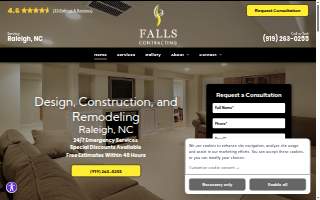 Falls Contracting LLC of Raleigh website