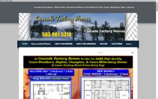 Cascade Factory Homes website