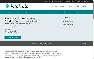 Atrium Health Wake Forest Baptist Infusion - Westchester website