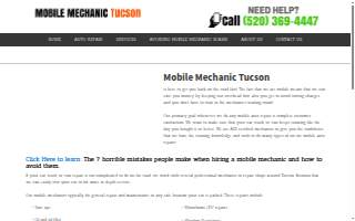 Mobile Mechanic Tucson website