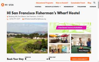 HI San Francisco Fisherman's Wharf Hostel website