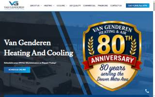 Van Genderen Heating & Air Conditioning website