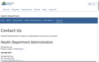 Multnomah County Health Department - North Portland website