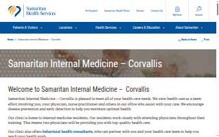 Samaritan Internal Medicine - Corvallis website