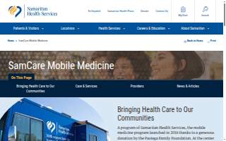 SamCare Mobile Medicine website