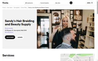 Sandy's Hair Braiding and Beauty Supply website