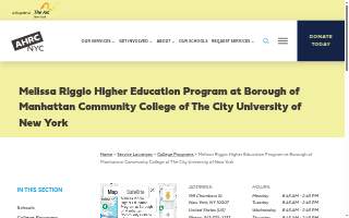 AHRC New York City Melissa Riggio Higher Education Program at Borough of Manhattan Community College website