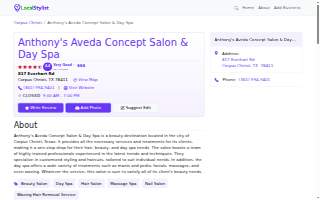 Anthony's Aveda Concept Salon & Day Spa website