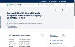 Corewell Health Grand Rapids Hospitals Head & Neck Surgery - Lemmen-Holton website