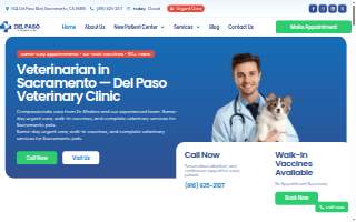 Del Paso Veterinary Clinic website