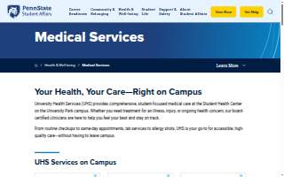 University Health Services website