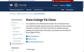State College VA Clinic website
