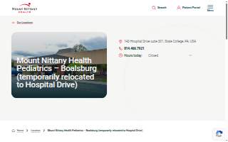 Mount Nittany Health Pediatrics - Boalsburg (Temporarily relocated to: 1850 E. Park Avenue) website